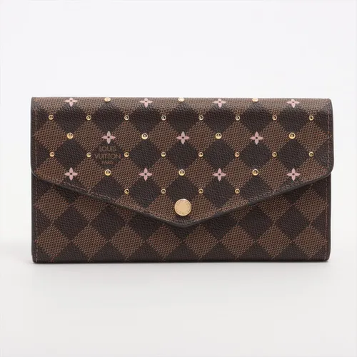 ルイ・ヴィトン ダミエ エベヌ スタッズ ポルトフォイユサラ N60476 長
