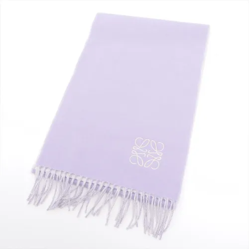 ロエベ アナグラム ウール×カシミヤ マフラー パープル ABランクの