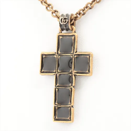 グッチ クロス GP ネックレス ブラック×ゴールド ABランクの買取実績