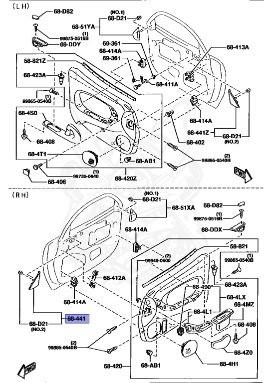F100-68-DJXC - Mazda - Door Garnish (r) - Nengun Performance