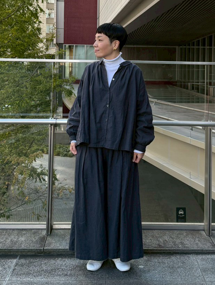 UpcycleLino] 起毛ギャザーブラウス｜nest Robe / CONFECT ONLINE SHOP