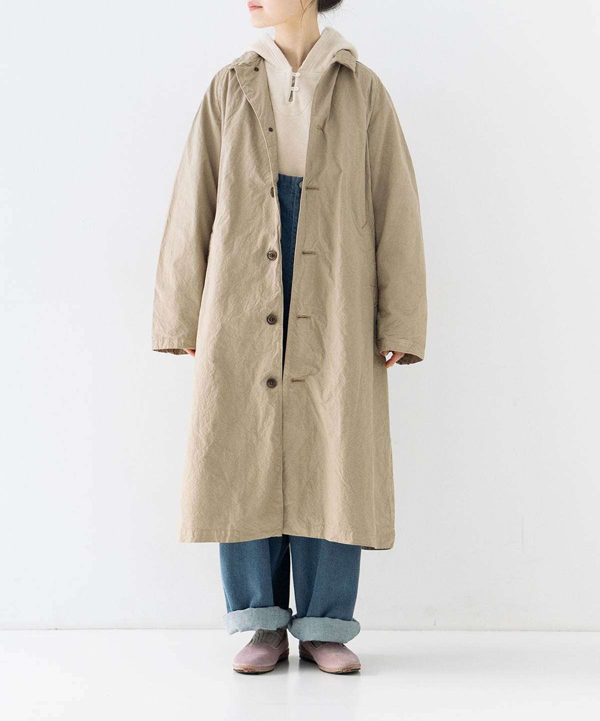 名作 nestrobe confect ハイカウントリネンツイルトレンチコート最終