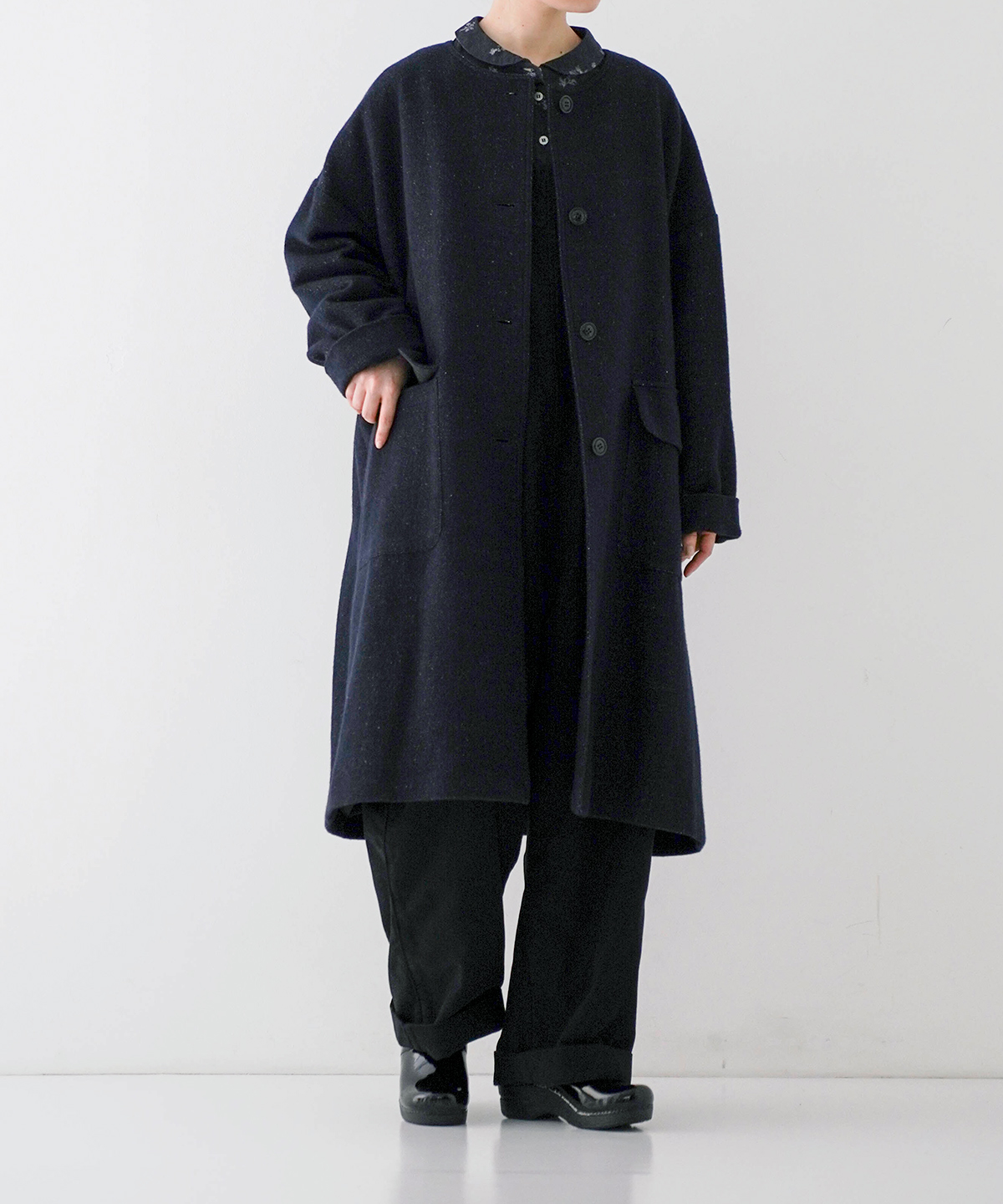 リネンウールツイードノーカラーコート｜nest Robe / CONFECT ONLINE SHOP