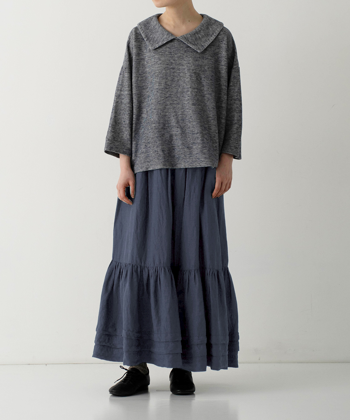 ◎リネン天然染めヘムタックギャザースカート｜nest Robe / CONFECT