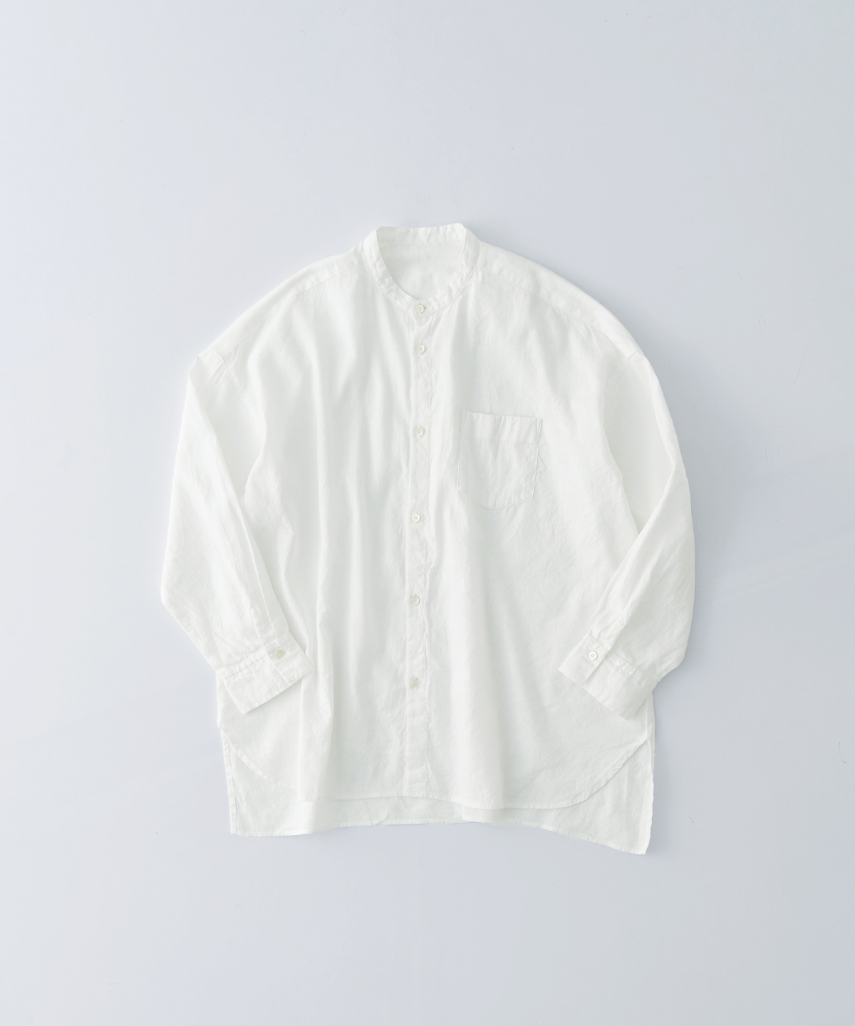 UpcycleLino] キャッチワッシャーバンドカラーシャツ｜nest Robe