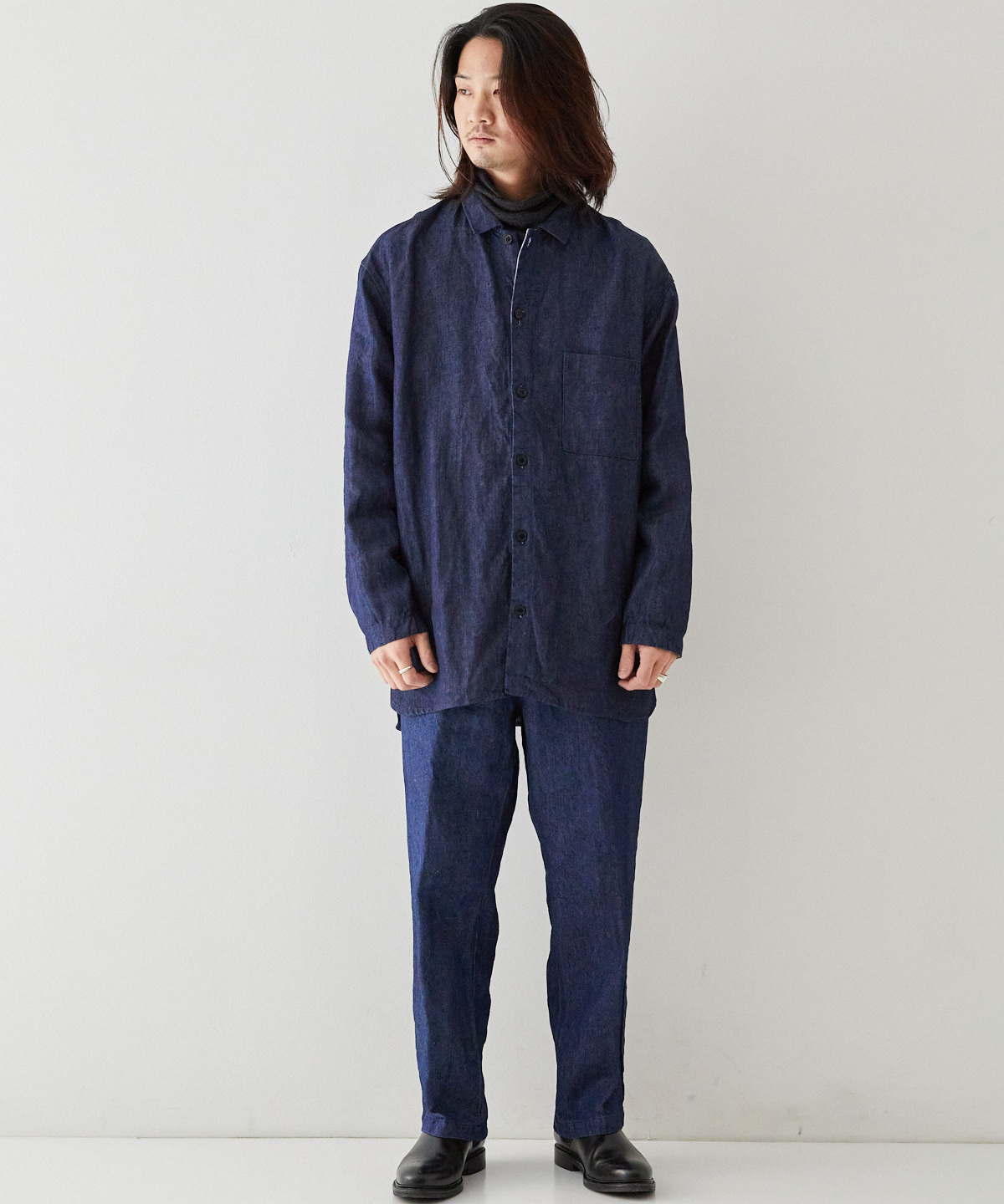 10ozリネンデニム ワークシャツ｜nest Robe / CONFECT ONLINE SHOP
