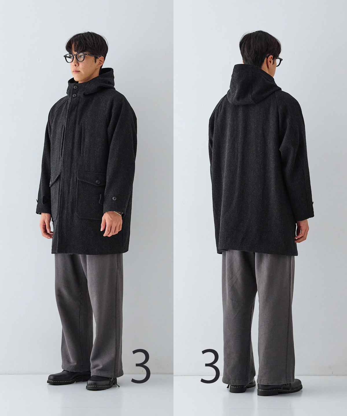 杢ウール コットンリネン フーデットコート｜nest Robe / CONFECT