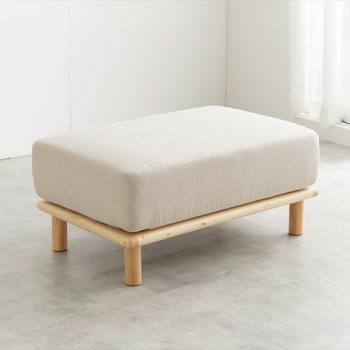 送料無料】ファブリックローソファ&オットマンセット |インテリア