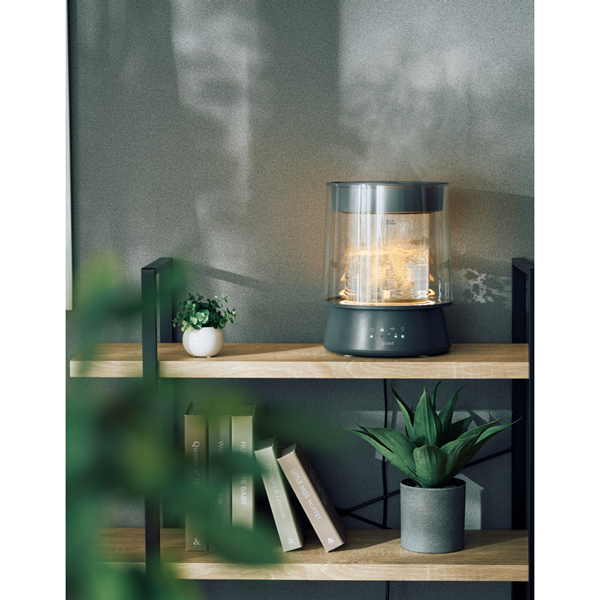 送料無料】QUADS ガラススチーム加湿器 グラス（グレー）|インテリア