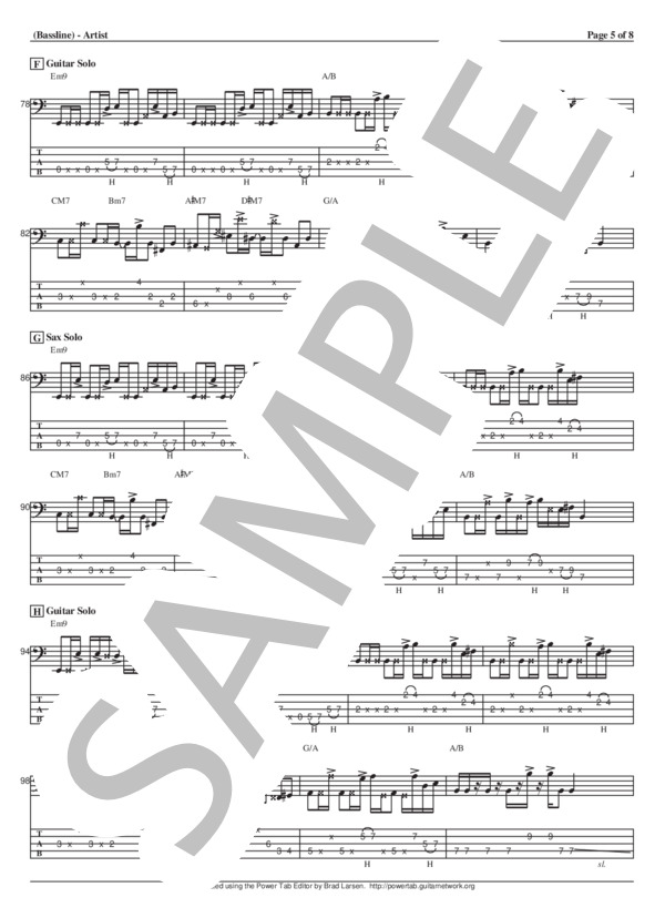 楽譜】Explorer Session'98 / T-SQUARE (エレキベース / 上級