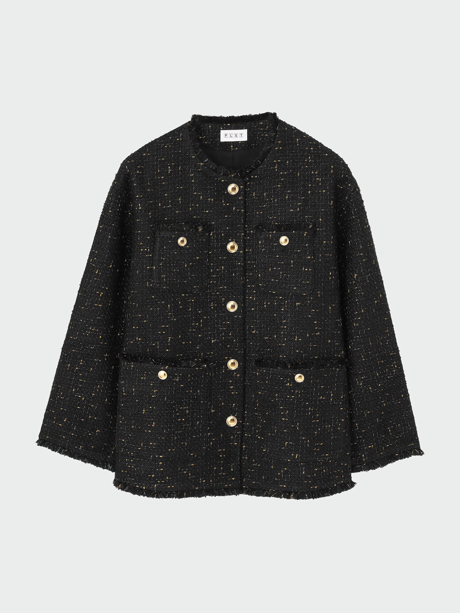 PLST(プラステ)公式 | ツイードノーカラージャケット（ラメ糸入り）