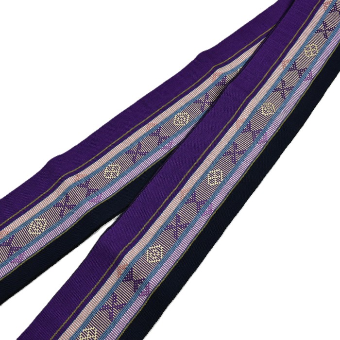 読谷山ミンサー 半幅帯 紫 ｜読谷山花織事業協同組合 | hanaito