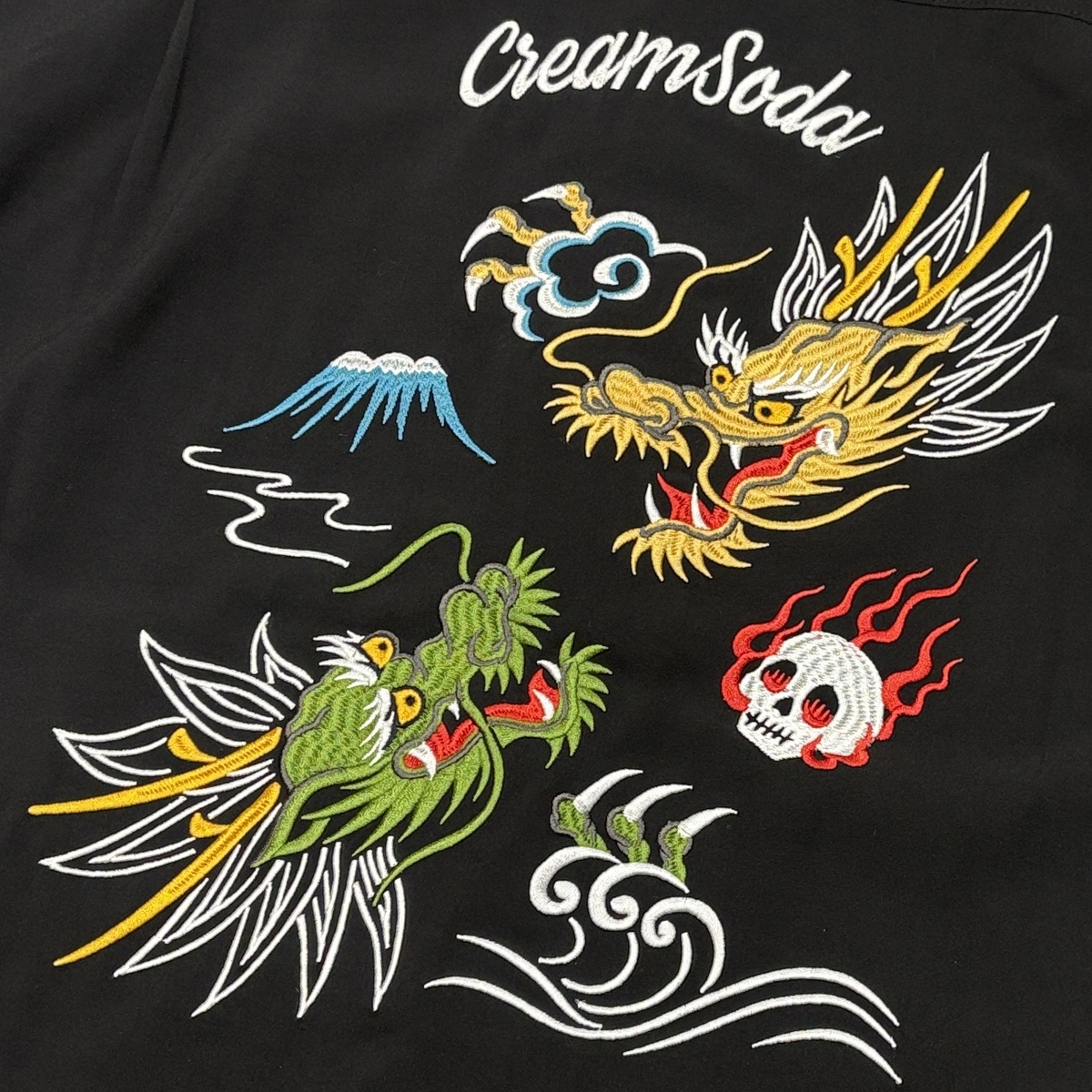 CS 双龍刺繍シャツBLACK | ピンクドラゴン