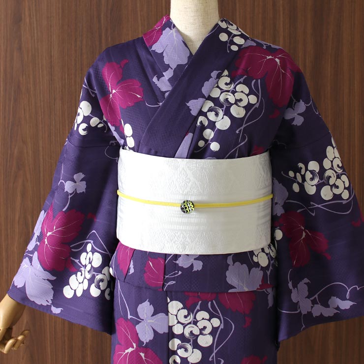 楽天市場】[ 洗える 浴衣 ］仕立て上がり ゆかた 葡萄（紫）夏 高級