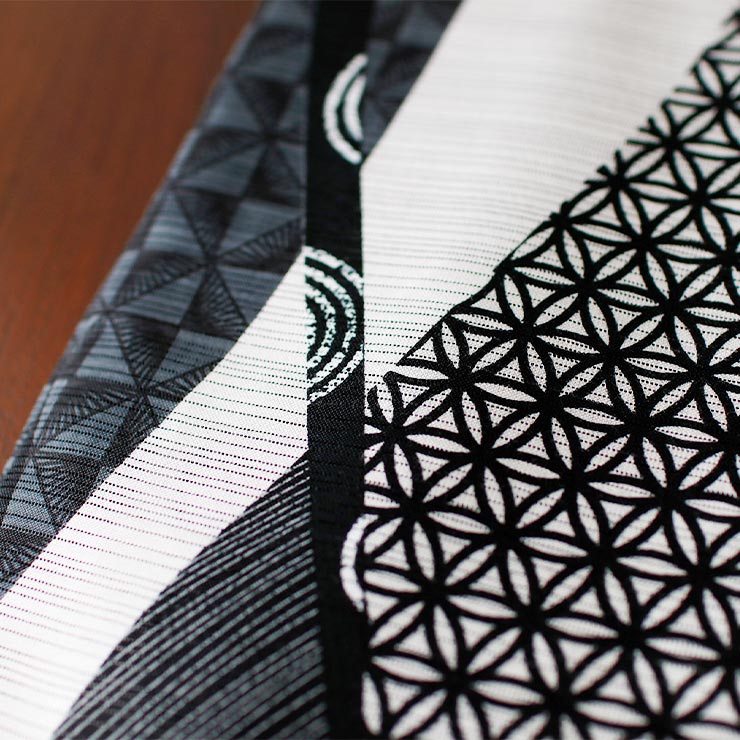 楽天市場】[ 美術サロン ] 浴衣 細密染 [よろけ縞] 黒色×白色 日本製