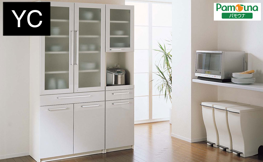 パモウナ 食器棚　YC-S400R Amazon.co.jp: パモウナ 食器棚YC プレーンホワイト 幅40.4×高さ180