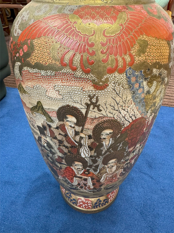 楽天市場】薩摩焼 金彩色絵 人物図 飾り壺 美術品 金襴手 高さ約62cm