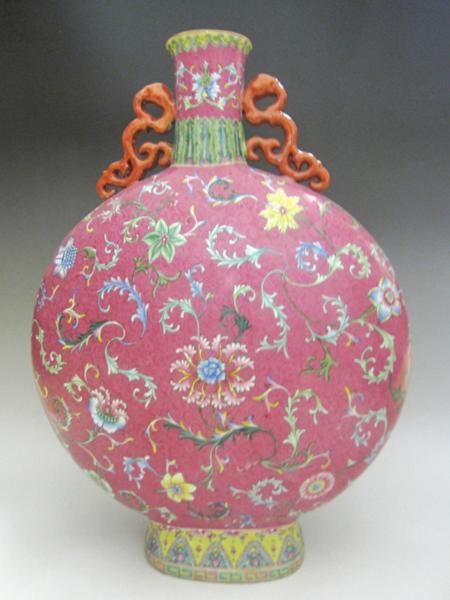 楽天市場】景徳鎮 粉彩花文扁壺 全高49cm 中国 陶磁器 希少 花生 工芸