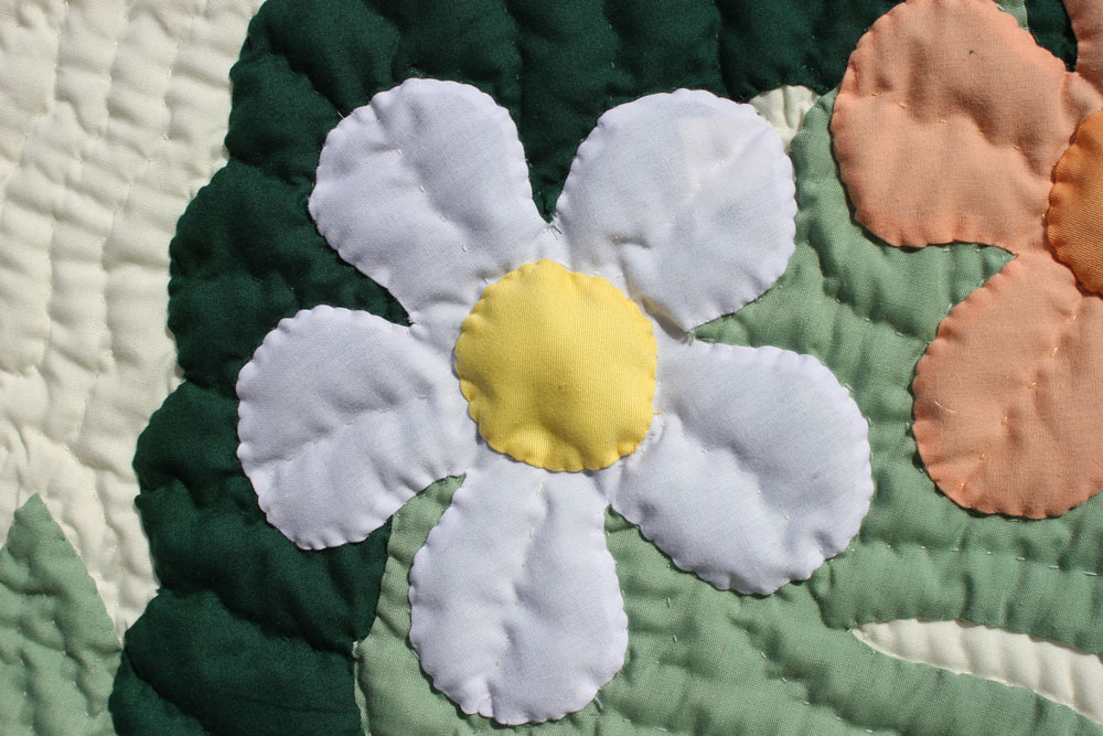 Hawaiian quilt ハワイアンキルトタペストリー ホヌフラワー 152×152cm