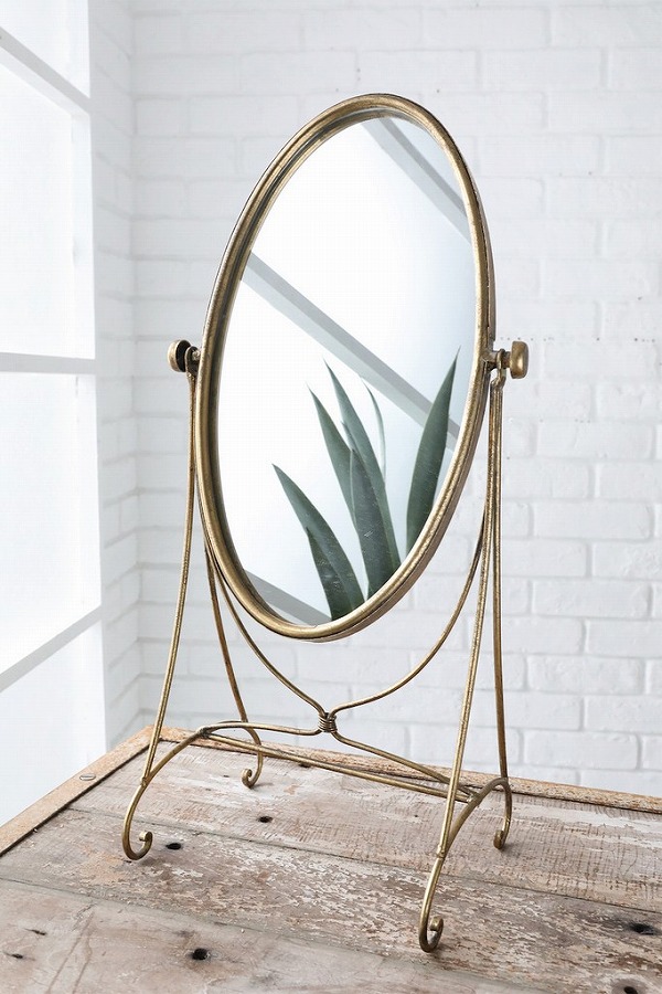 アンティークゴールド・オーバルミラー 丸型 コベントガーデン COVENT