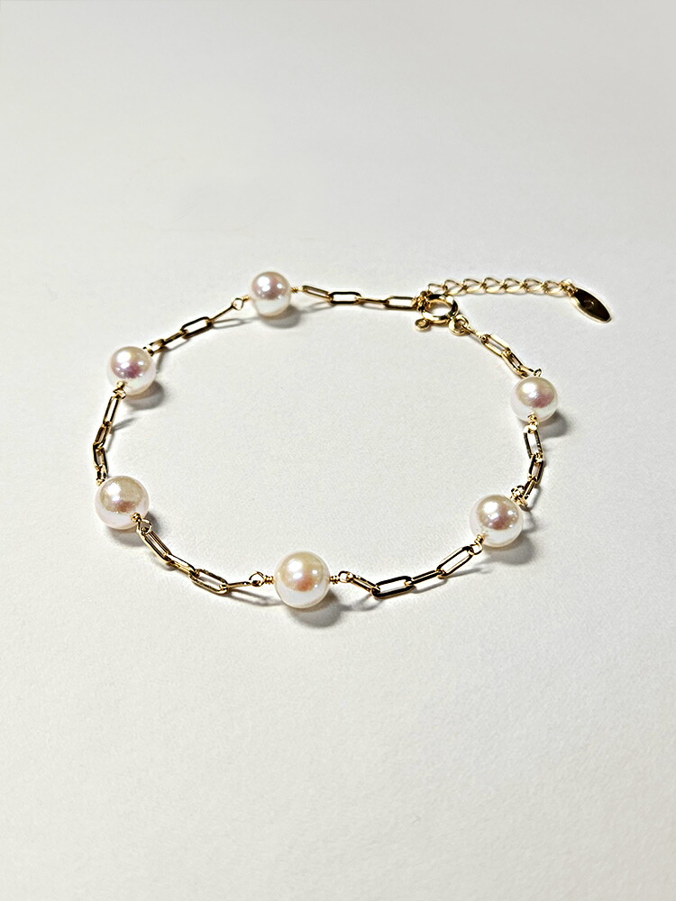 楽天市場】パール ブレスレット 5.5mm アコヤ真珠 ブレスレット K18
