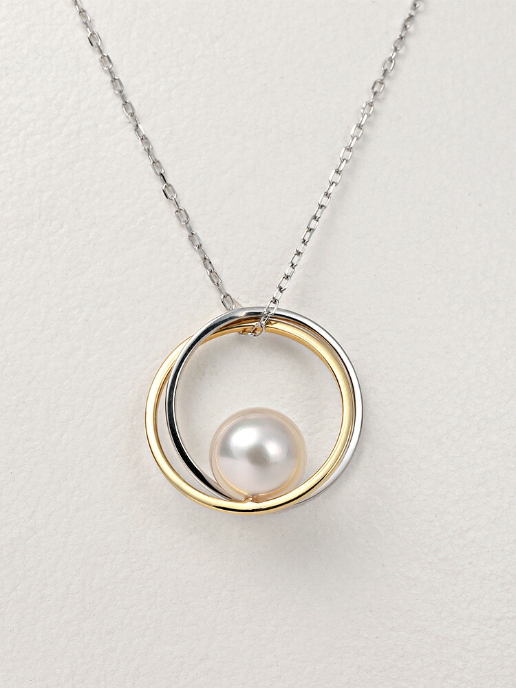 楽天市場】パール ネックレス 真珠 Double Ring パールペンダント