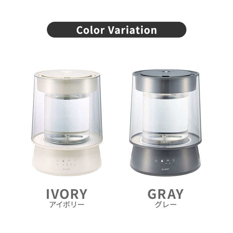 楽天市場】QUADS ガラススチーム加湿器 GLASS グラス 上部給水式 QS549