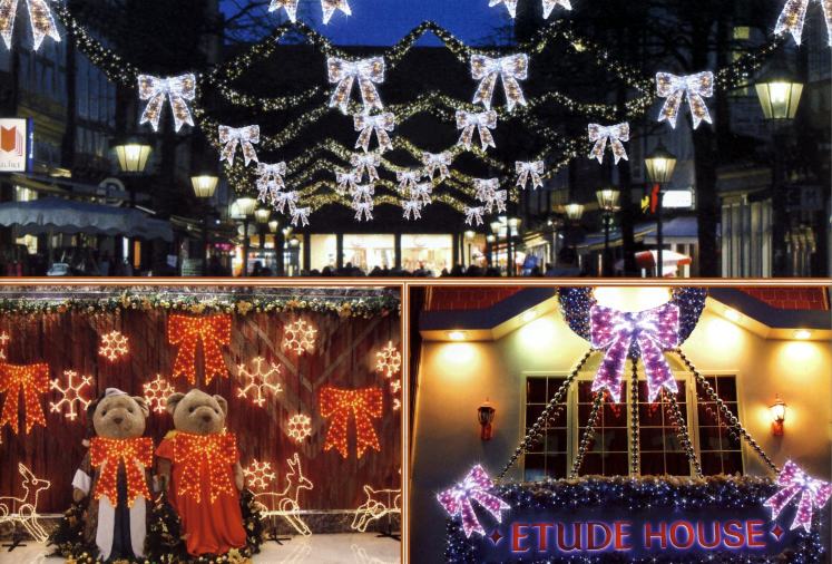 LEDクリスタルグローリボンピンク（大）【イルミネーション