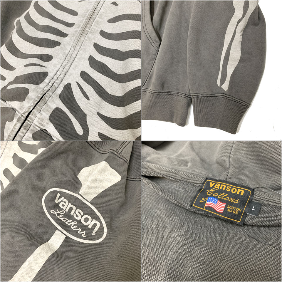 VANSON / BONE ZIP UP HOODIE