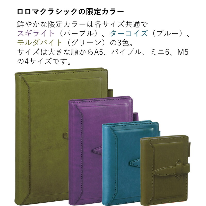 ダビンチ 限定色 ロロマクラシック システム手帳 スギライト
