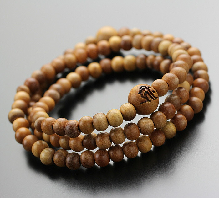 楽天市場】梵字ブレスレット 108玉 白檀 3重【数珠ブレスレット 腕輪