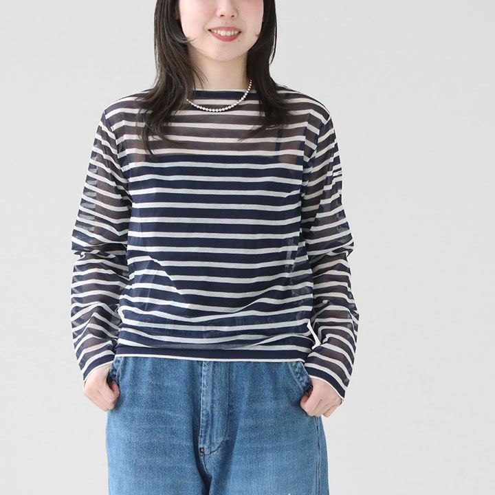 ORCIVAL(オーシバル) シースルー ボートネックプルオーバー(OR