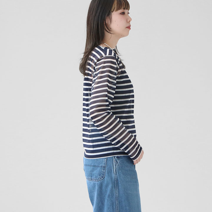 ORCIVAL(オーシバル) シースルー ボートネックプルオーバー(OR