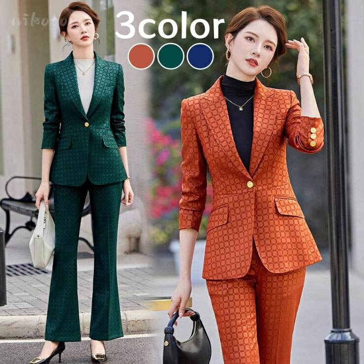 楽天市場】フォーマルスーツ セットアップ パンツスーツ レディース