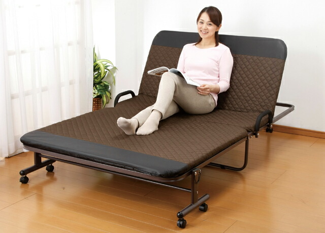 ヤマダモール | ベッド 折りたたみベッド シングル 収納式 14段階