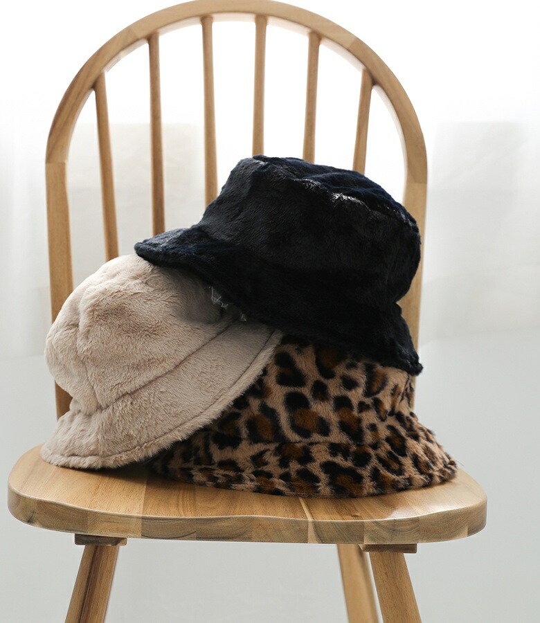 フェイクファーバケットハット』