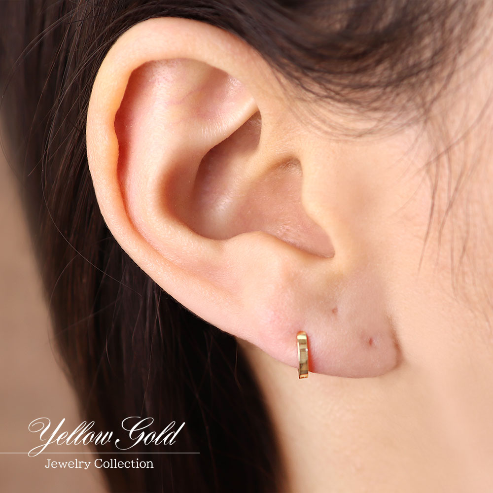 楽天市場】【極小】 K18YG フープピアス 18金 ゴールド 18K ピアス K18