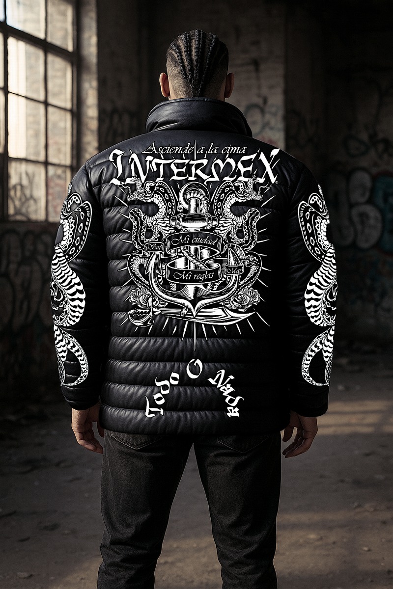 楽天市場】レザー調 中綿ジャケット 上着 服 碇 コブラ柄 INTERMEX ITM