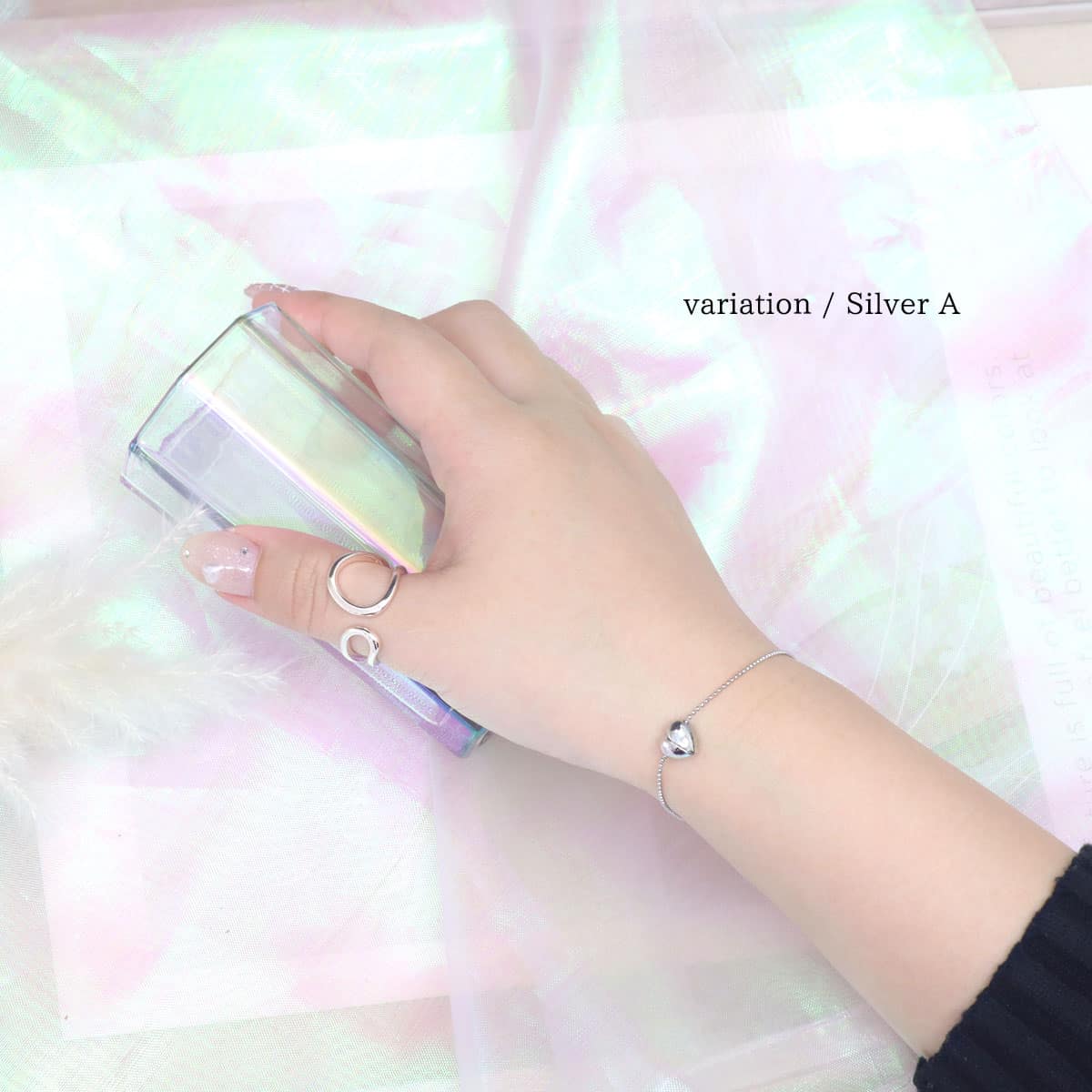 ブレスレット ハート モチーフ マグネットチェーン ニッケルフリー(1個