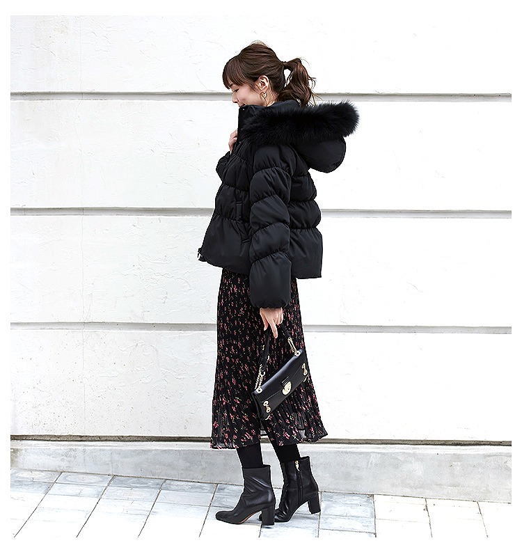 フォックスファーシャーリングダウンジャケット「D789」-RUIRUE BOUTIQUE