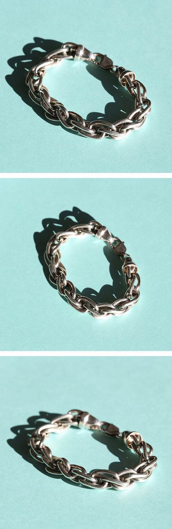 VINTAGE フランス SteSR ミネルバホールマーク シルバーリンクブレスレット