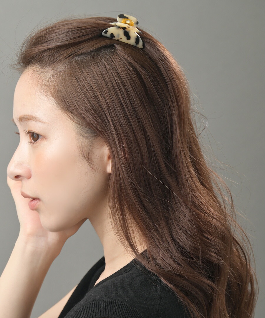 ☆ネコポス送料無料☆べっ甲風ヘアバンスクリップ（S) H-3 【mbgt