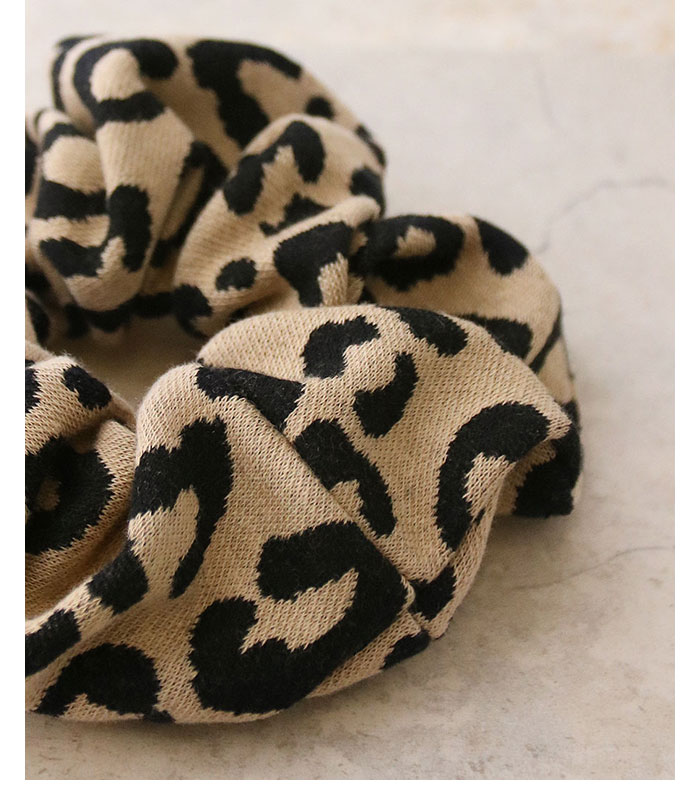 レオパード柄ニットシュシュ HS-199 | ヘアアクセサリー,シュシュ