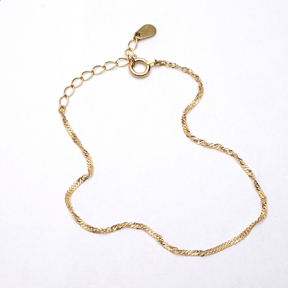 k18 スクリューチェーン ブレスレット ゴールド 全長18cm 18金