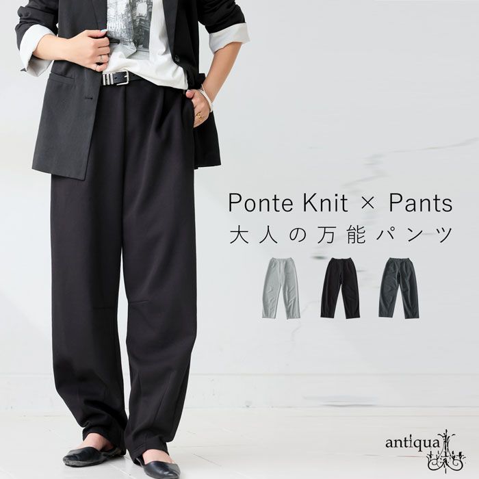 タック入り ポンチパンツ レディース ロング ワイド 送料無料・再入荷