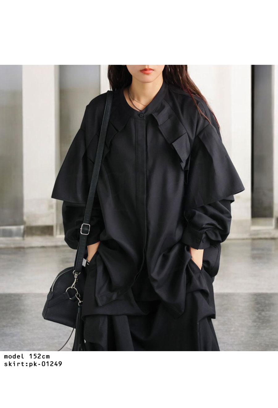 フリルデザインシャツ シャツ レディース トップス 長袖 送料無料