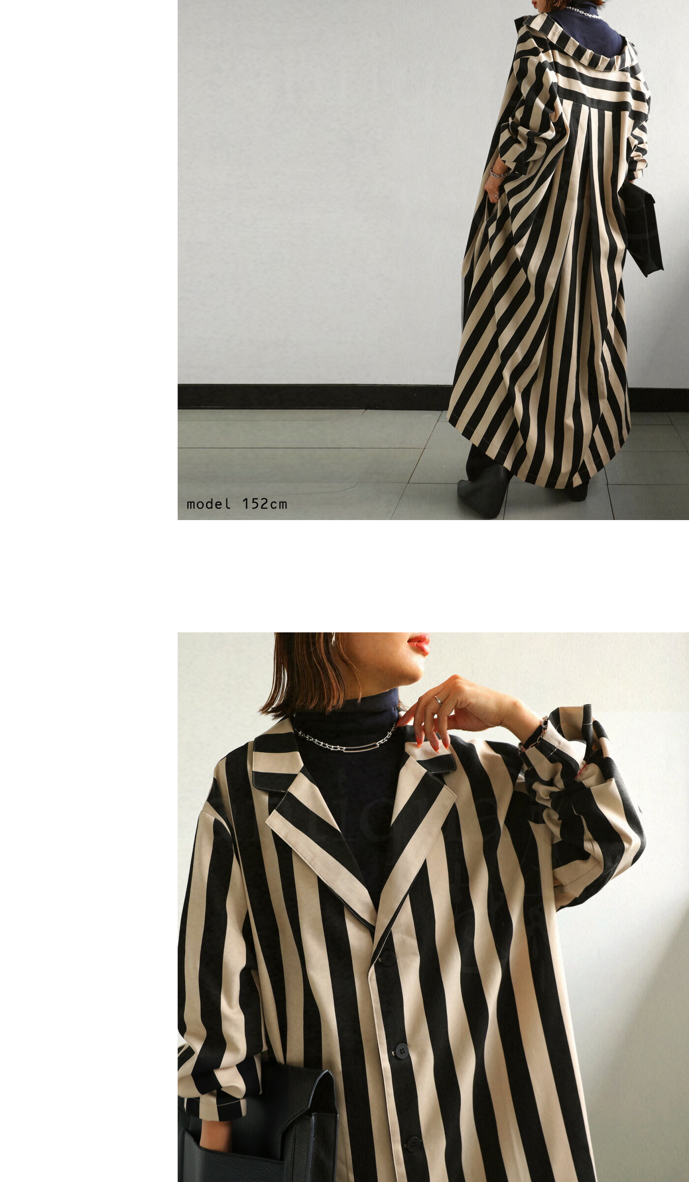 ストライプ柄 ロングジャケット ジャケット レディース 送料無料・再