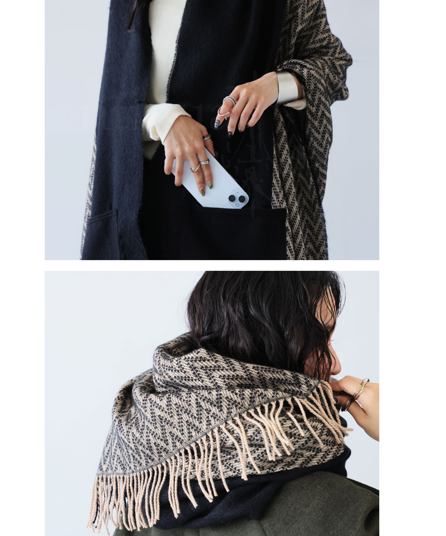 ストール レディース マフラー ヘリンボーン柄 無地 送料無料・再入荷