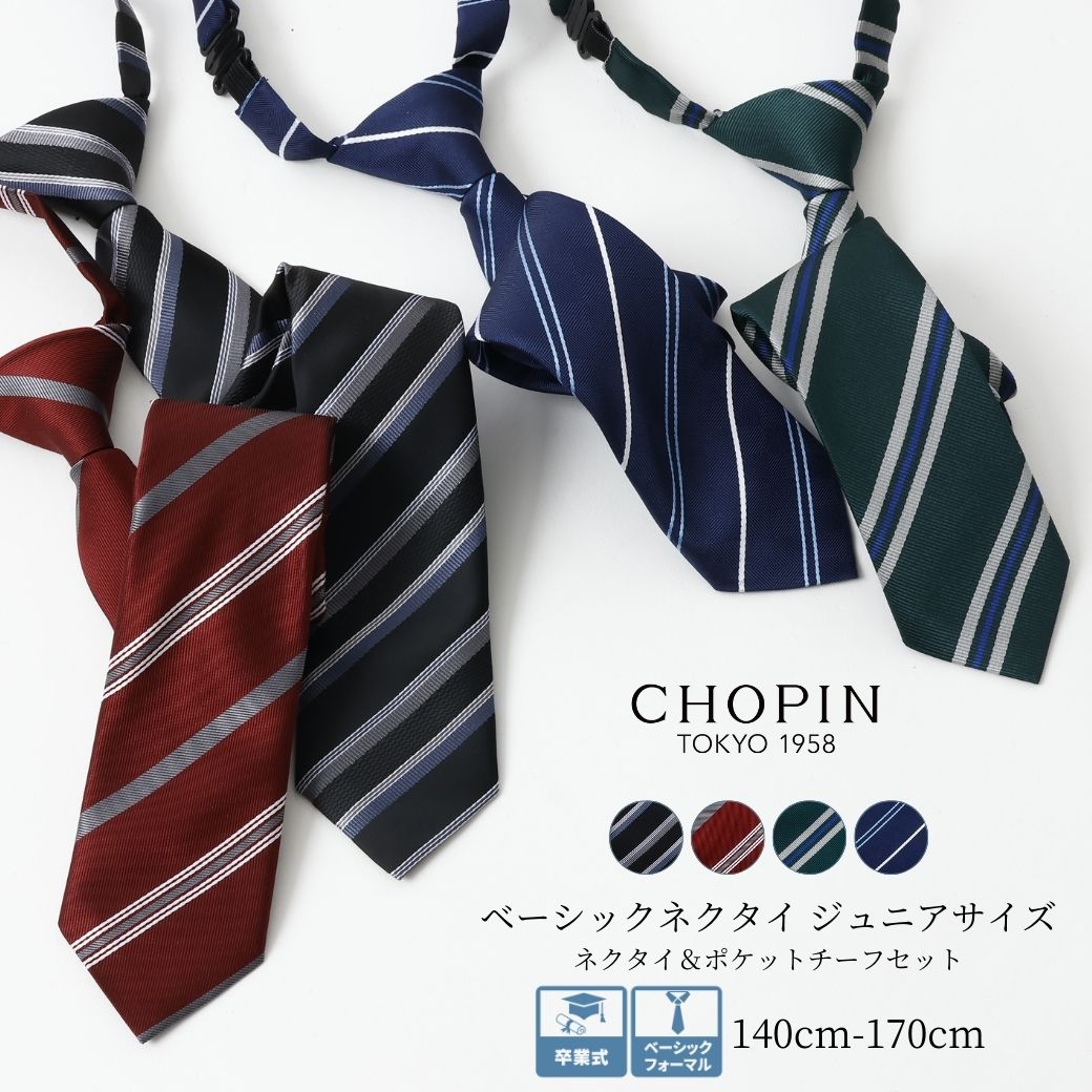 ジュニア】ネクタイ・ポケットチーフセット フリーサイズ (2478-5661