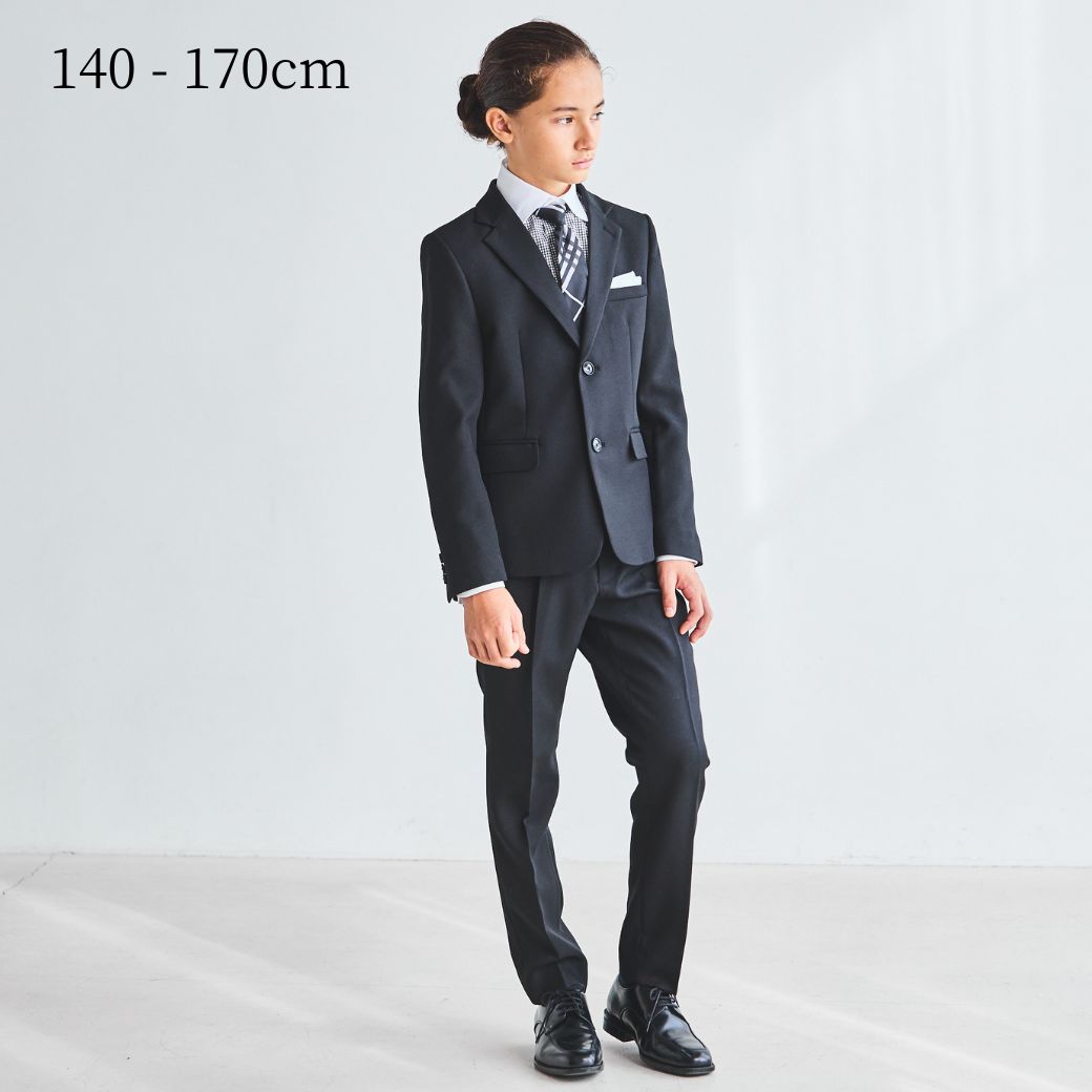 ブラックチェックタイロングパンツスーツ (8471-5600) 140 150 160